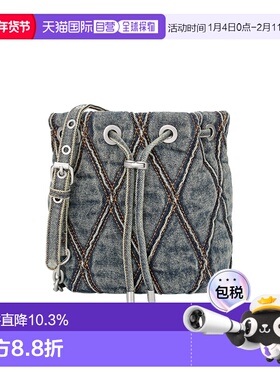 香港直邮DIESEL CHARM-D品牌标识 棉 单肩包 女款 蓝色X10346P557