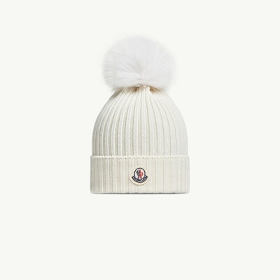 Moncler/盟可睐 带合成绒球的羊毛帽