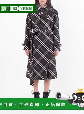 自营Burberry Snug Check-Print Long Trench Coat - snug ip che