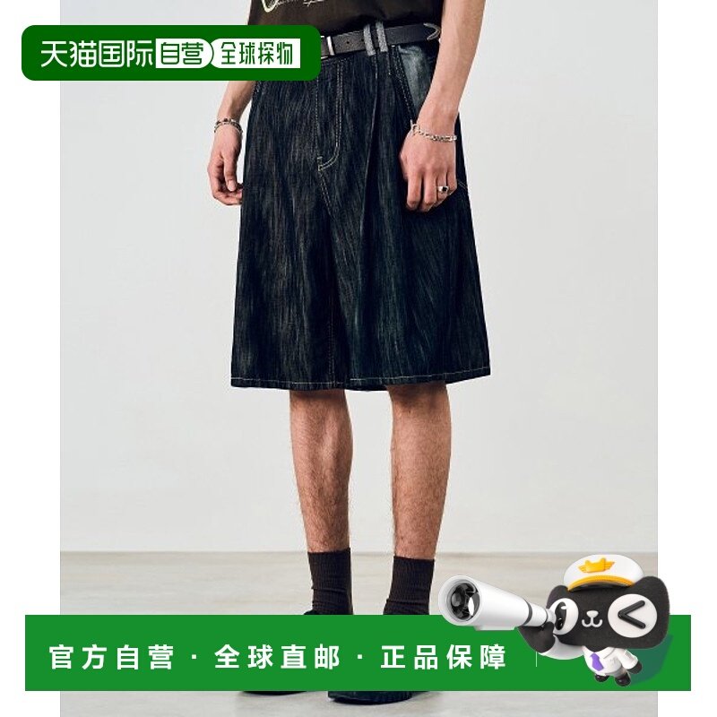 韩国直邮VIVASTUDIO 男士短裤BERMUDA SLOP DENIM SHORTS [BLACK]