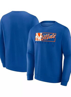 美国直邮Fanatics 男士皇家纽约大都会队 Focus 柔软微绒套头卫衣