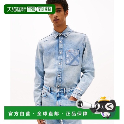 1h可退 日本直邮TOMMY JEANS 男士常规版牛仔衬衫 DM21362新款