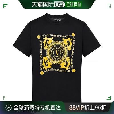 香港直邮VERSACE JEANS COUTURE 黑色女士T恤 75GAHF07-CJ00F-G89