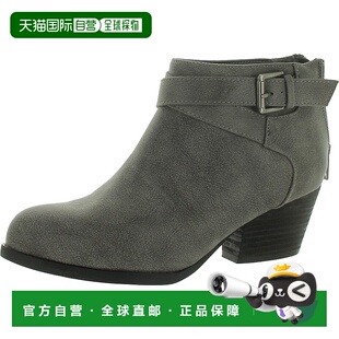 灰色 自营 仿麂皮脚踝靴 vitaUttara女式 美国奥莱直发短靴 bella