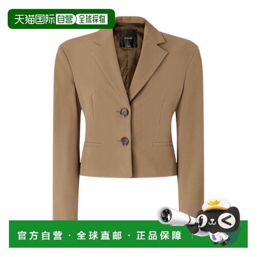 香港直邮PINKO 女士西服 107784A3MPV59 AW2026 棕色 修身短款西