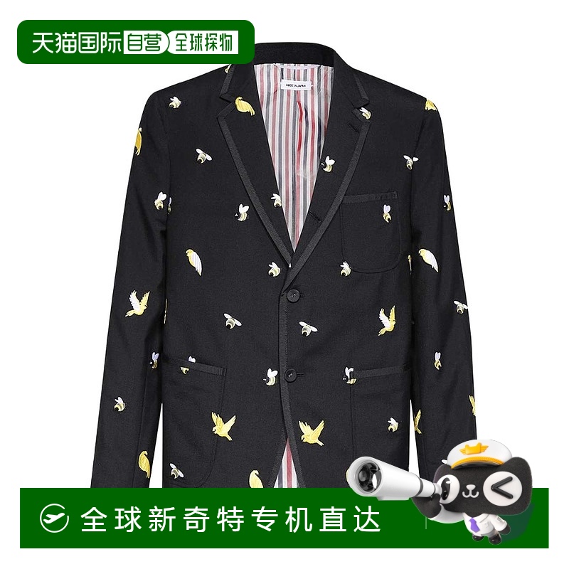 香港直邮THOM BROWNE 男士夹克 MJC010EE0319001 SS2023 黑色翻领