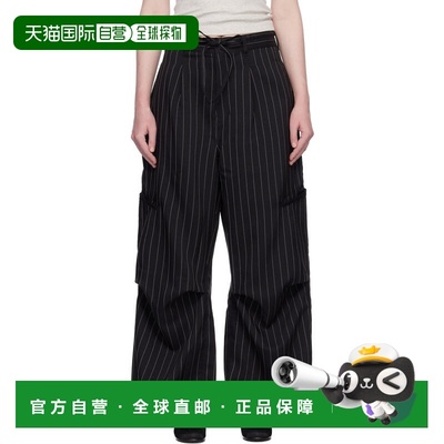 1h可退 香港直邮潮奢 Y-3 女士 黑色 Pinstripe UT Straight Leg