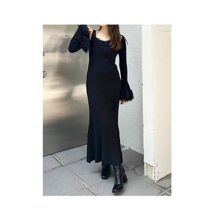 日本直邮MERCURYDUO 002460300301 女士毛绒披肩无袖 针织连衣裙
