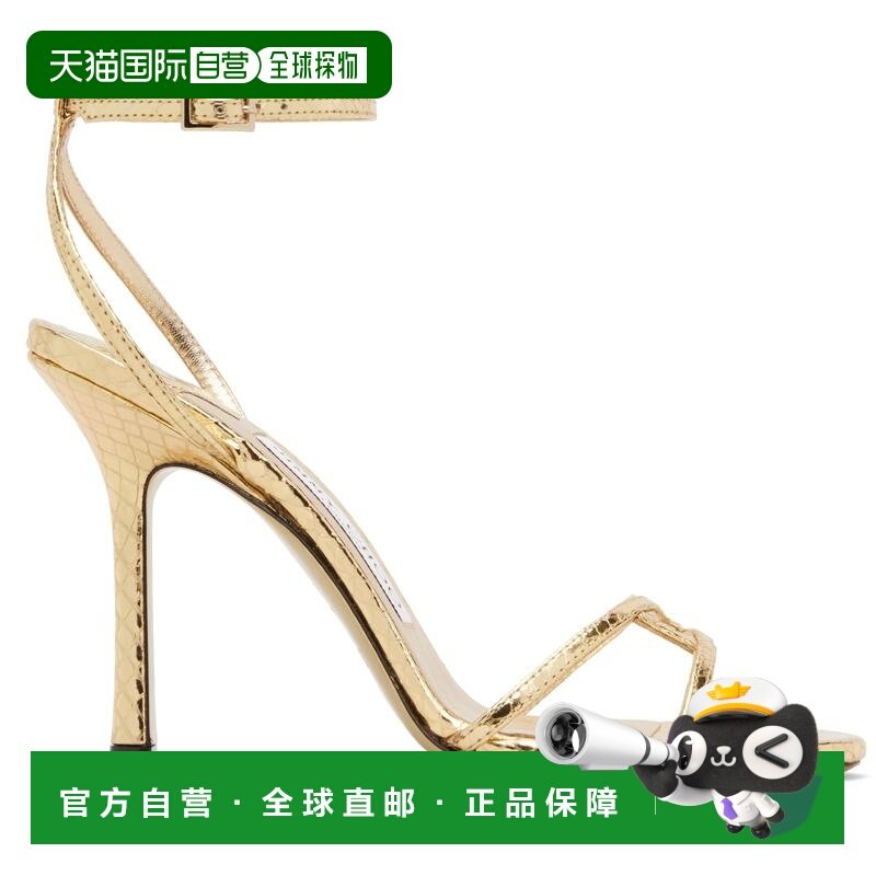 香港直邮潮奢 Jimmy Choo 周仰杰 女士 金色 Leo 100 Candy Wrap