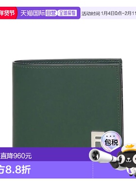 香港直邮FENDI 男士钱包 7M0356AFF2F1TTY AW2025 绿色 Ff Square