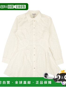 自营 opening ceremony白色棉质孔眼长袖连衣裙-图案 美国奥莱直