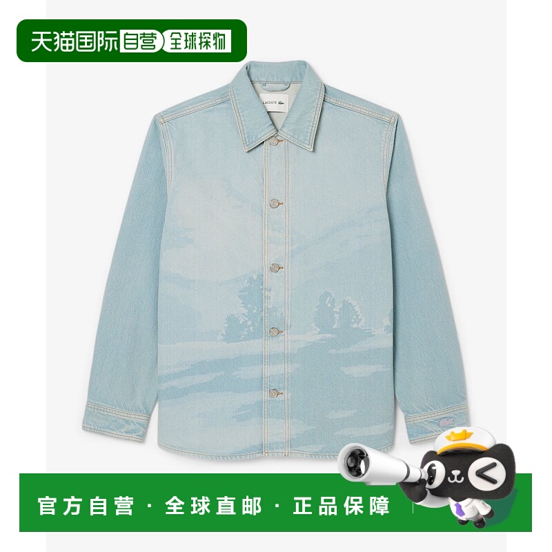 1h可退 日本直邮LACOSTE 男女同款 霓裳海岸印花丹宁宽松衬衫 CH9