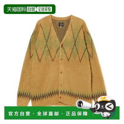 1h可退 日本直邮Needles 男装 莫赫尔混纺 半开襟针织衫 格纹设计