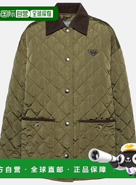 1h可退 香港直邮Prada 普拉达 女士 Re-Nylon 绗缝夹克 green绿色