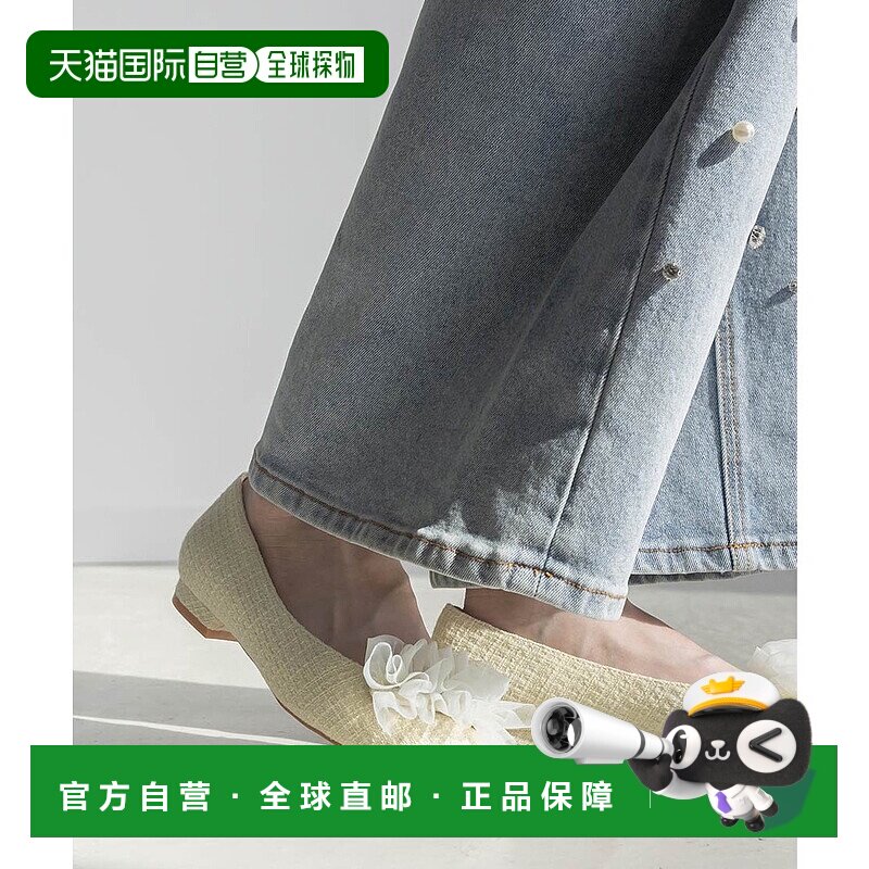 日本直邮RANDA 3E 2WAY 褶边平底女鞋 RA041BW016169 黑色