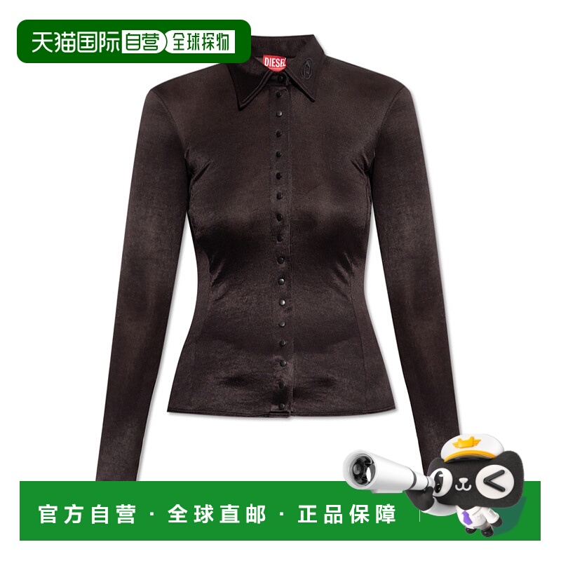 1h可退 香港直邮DIESEL 女士衬衫 A182060HJBF9XX SS2025 黑色 长