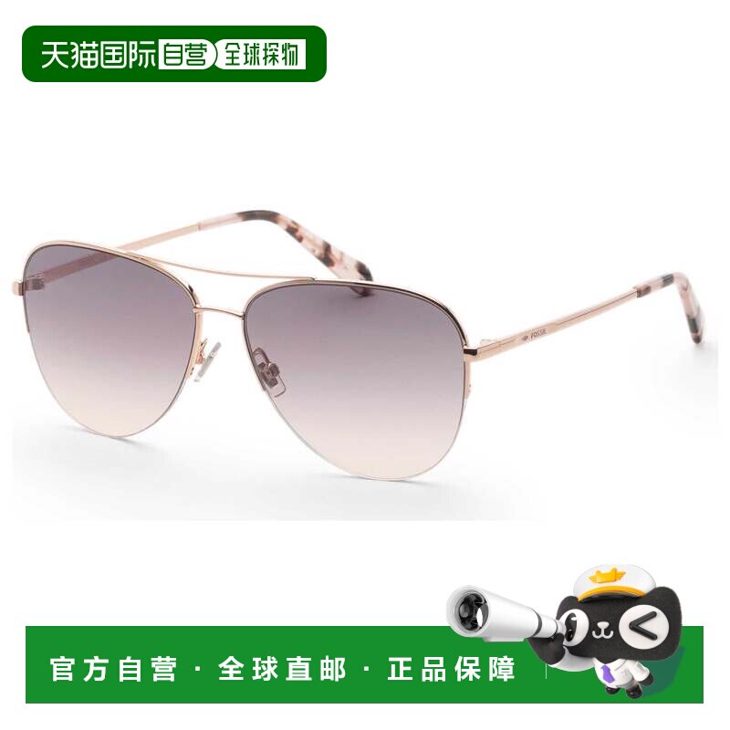 自营Fossil女士58毫米太阳镜FOS3137-G-S-AU2-58-玫瑰金 美国奥