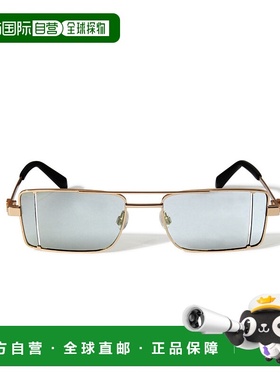 自营 off-white米白色Cortez长方形太阳镜-金深灰色 美国奥莱直发