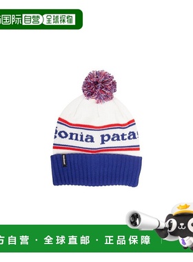 自营欧洲直邮Patagonia Powder Town系列男士白色/蓝色聚酯纤维毛