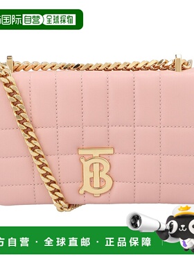 自营 Burberry绗缝皮革Lola迷你包-粉红色 美国奥莱直发斜挎包