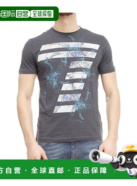 香港直邮EA7 Emporio Armani 深灰色徽标圆领T恤 2739156P677短袖