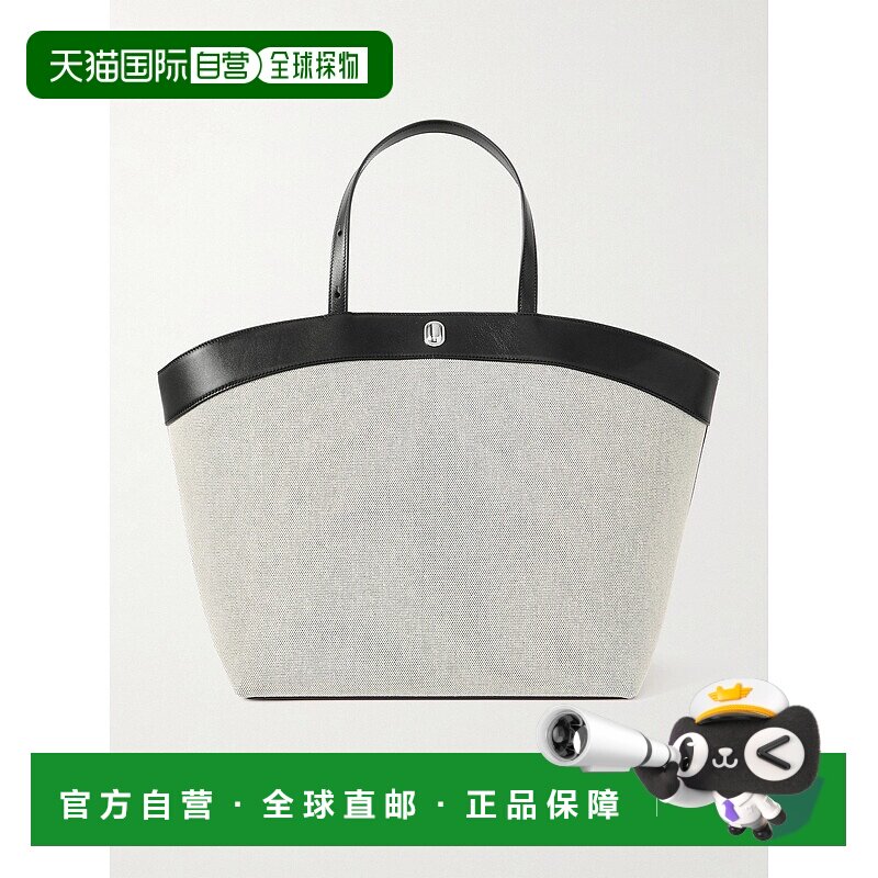 1h可退 香港直邮潮奢 SAVETTE 女士 Tondo 大号皮革饰边帆布手提