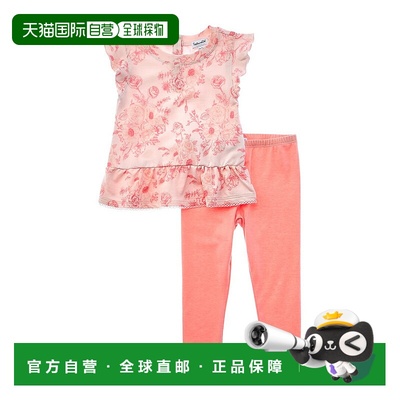 自营 splendid华丽的2件Cameo Blooms衬衫和裤子套装-粉红色 美国