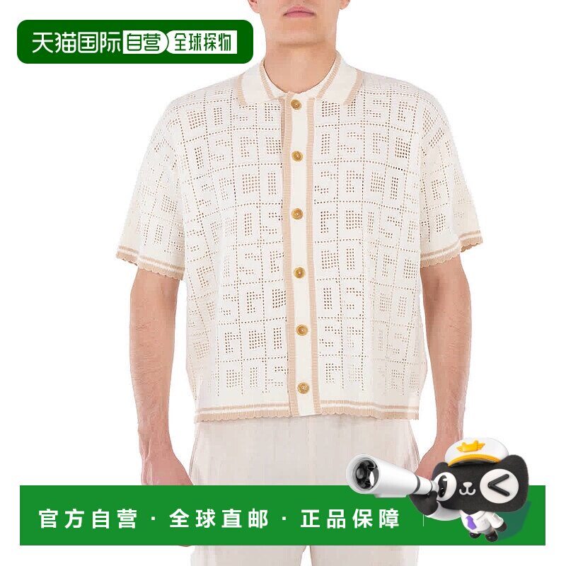 自营 GCDS短袖字母针织衬衫-白色 美国奥莱直发