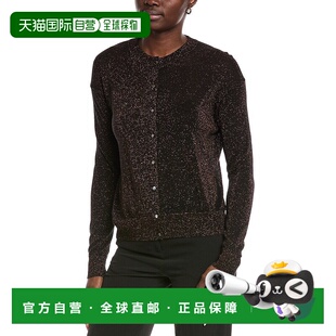 黑色 羊绒亮片羊绒与丝绸混纺开衫 美国 cashmere秋季 自营autumn