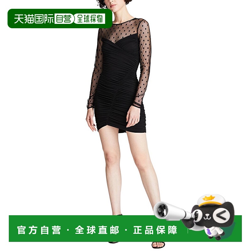 自营 Halston Hilary紧身连衣裙-黑色 美国奥莱直发新款包臀裙