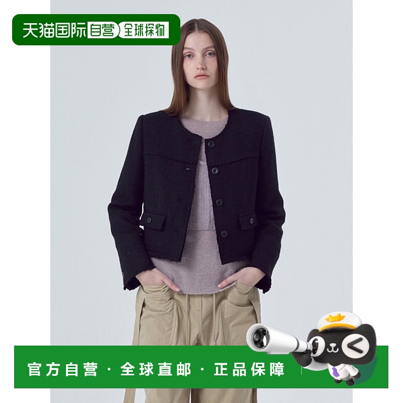 韩国直邮ETMON 女士运动茄克/外套JK150TFF09 Cut-Off Button Twee