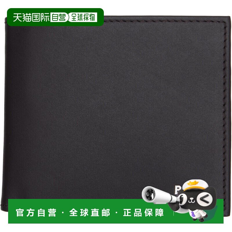香港直邮BOSS 波士 男士 黑色 Logo Stamp Leather 钱包