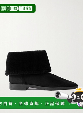 1h可退 香港直邮潮奢 TOTÊME 女士 皮毛饰边绒面革短靴 254WAS025