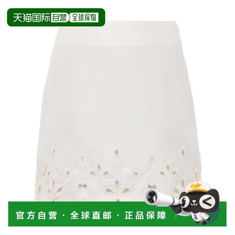 香港直邮Chloe 刺绣 A 字羊毛迷你半身裙 C24UJU12064