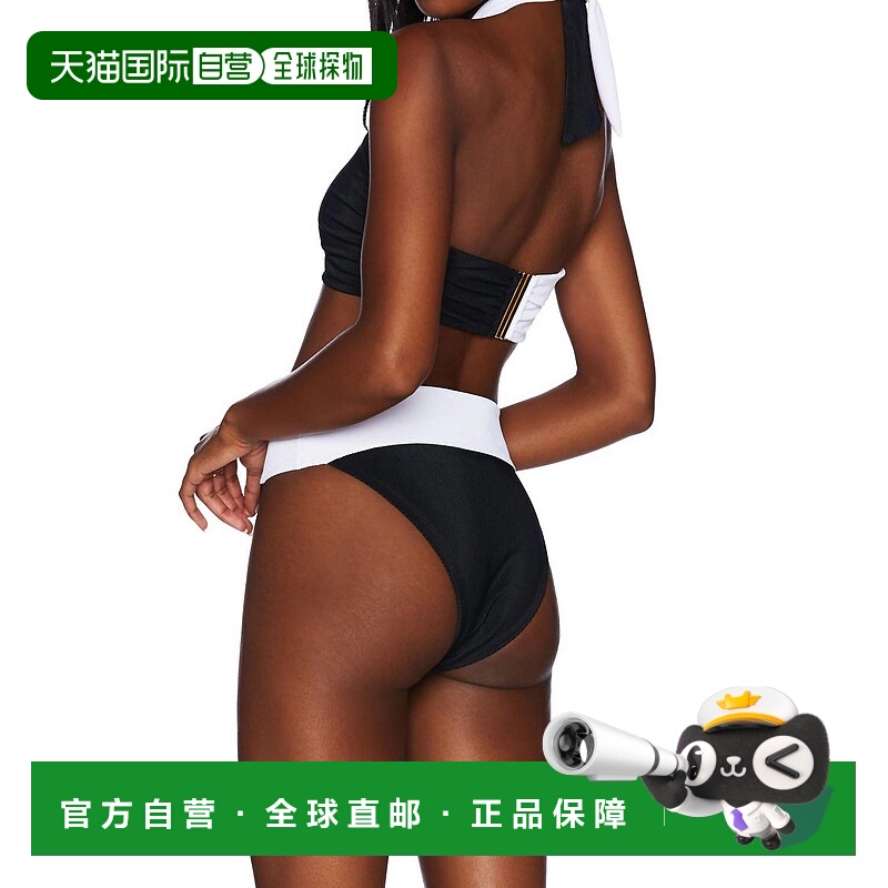 自营beach riot塞西莉亚比基尼底部在黑色和白色-黑色和白色 美国