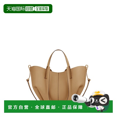 自营欧洲直邮Polene Cyme Mini女士赭石色粒面小牛皮手提包托特包