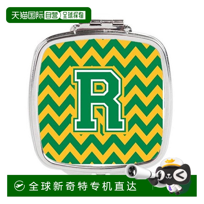 自营Carolines Treasures CJ1059-RSCM字母 R雪佛龙绿色和金色