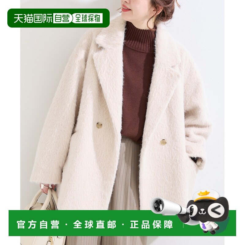 1h可退 日本直邮B.C STOCK 女装 宽松版型 格纹半长款皮草风格外