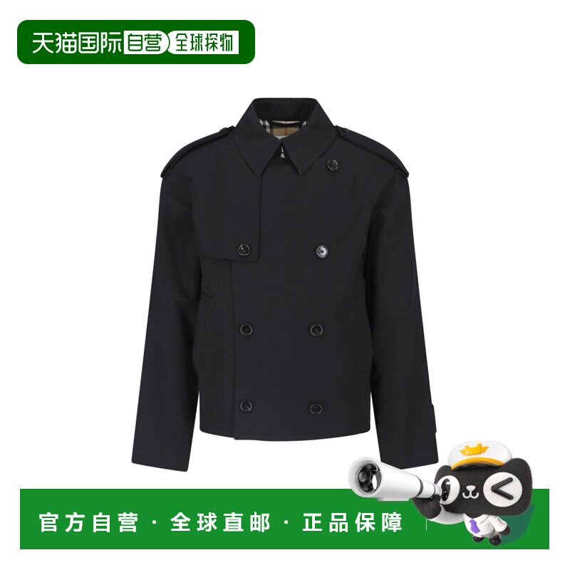 1h可退 香港直邮Burberry 巴宝莉 男士 短款棉质斜纹呢风衣 81300 - 实物图