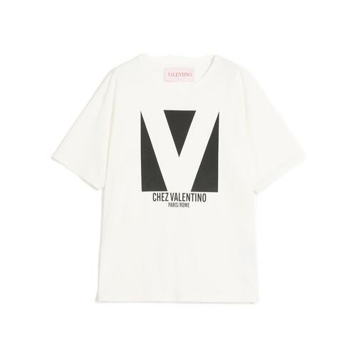 VALENTINO 女士T恤 BMG24H95WA03 CO 白色 短袖T恤