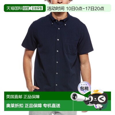 自营Brooks Brothers Seersucker Shirt - Navy 男装美国直发奥莱