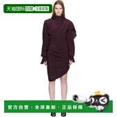 香港直邮Mugler 连衣裙 穆勒 酒红色 1h可退 Scarf 女士 Draped