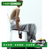 自营欧洲直邮Mango芒果 女士银色水钻坡跟凉鞋