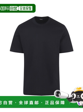 香港直邮潮奢 zegna 杰尼亚 男士 PIQUET 海军蓝棉质T恤 UH335A3H