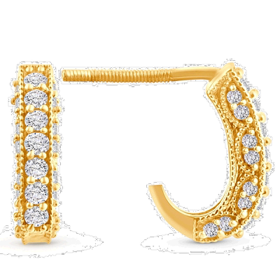 自营 pompeii31/2 克拉复古密镶圆环女士耳环 14K 金 - 14k 黄金