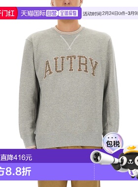 1h可退 香港直邮AUTRY 男士 带Logo运动衫 SWPMU4HX grey灰色 舒