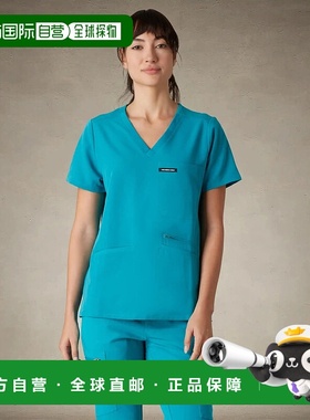 自营 members onlyPalermo女式4口袋磨砂上衣-蓝绿色 美国奥莱直