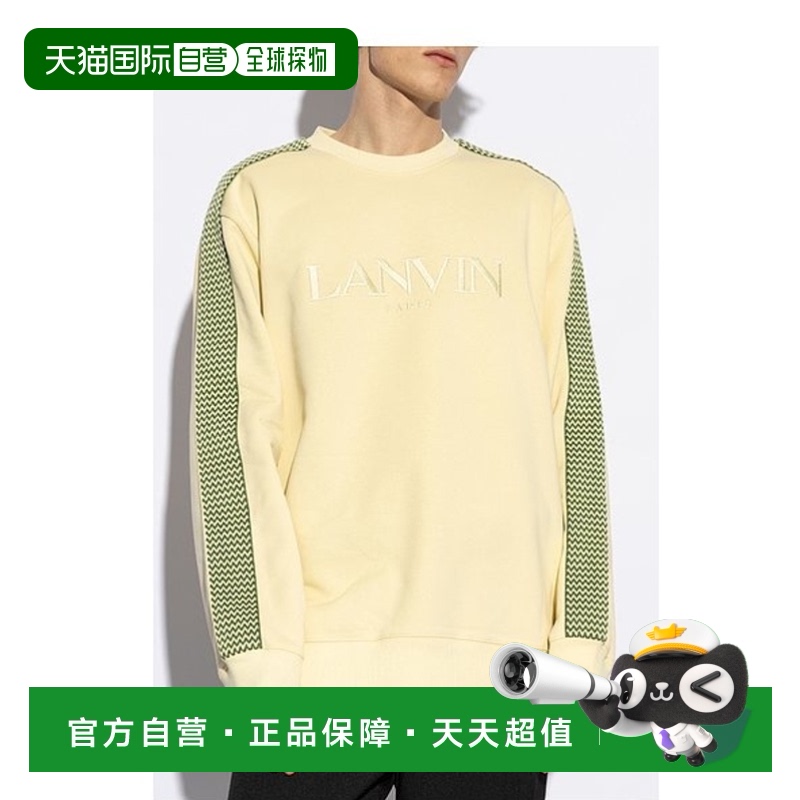 香港直邮潮奢 Lanvin 朗雯 男士 徽标卫衣 RMSS0004J212A24圆领