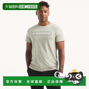 自营 Nautica男士标志图案T恤-灰色麻灰色 上衣美国奥莱直发男装