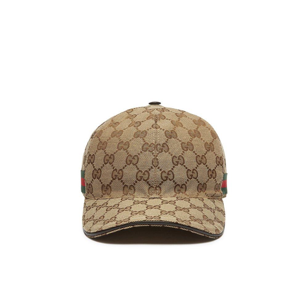 GUCCI 男士帽子 200035KQWBG9864 CO 棕色 GG 帆布织带棒球帽